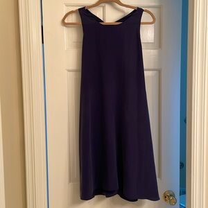 Navy silk Cynthia Rowley sleeveless A line dress